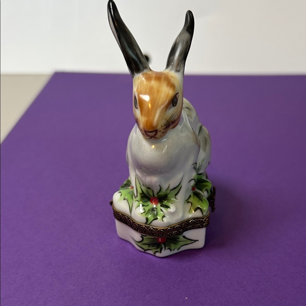Handcrafted Ceramic Rabbit with Floral Accents